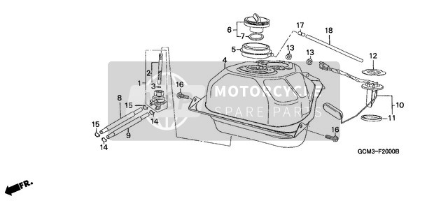 Honda SZX50X 1999 Fuel Tank for a 1999 Honda SZX50X